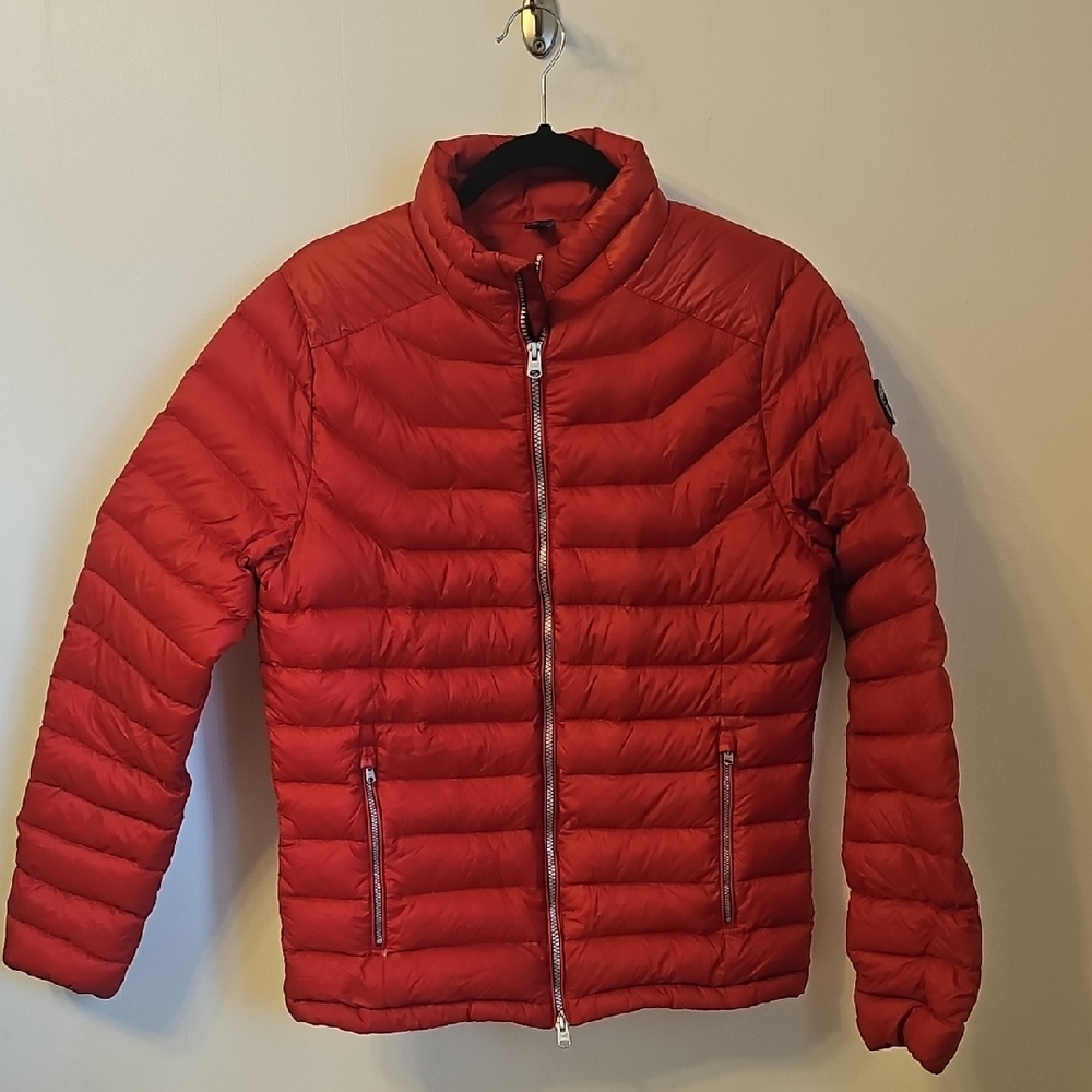 Abercrombie & Fitch Men's Bold Red Puffer Jacket